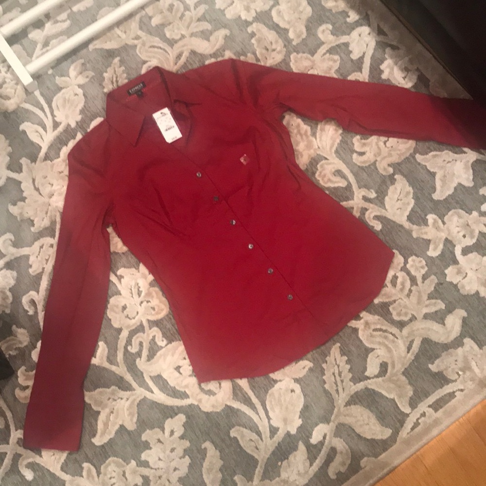 Express Red Button down